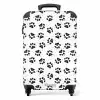 Honden poot patroon zwart wit NBS - Handbagage koffer - Kinderen Unisex middel -productfoto_recht