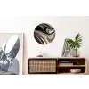Marmerlook - Zwart - Goud - Wit - Glitter - Marmer Wandcirkel aluminium klein -kantoor
