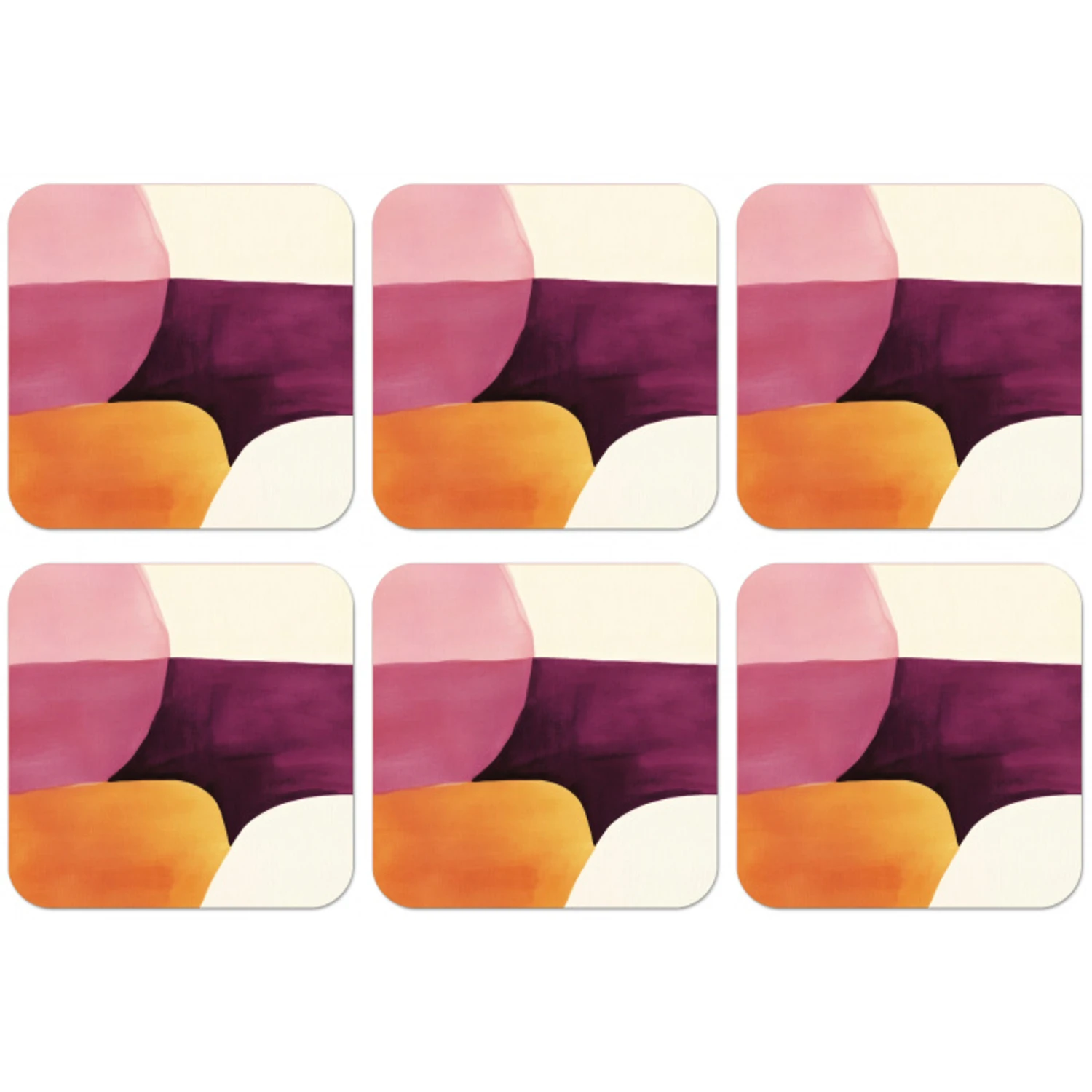 Vormen - Abstract - Kleurrijk onderzetter kurk middel -zkaufland3dotto