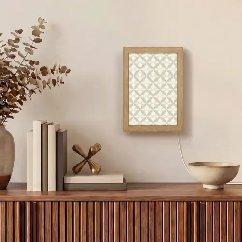 Patroon - Klassiek - Beige Light Box met kabel (Tafellamp) klein 925 -sfeer2