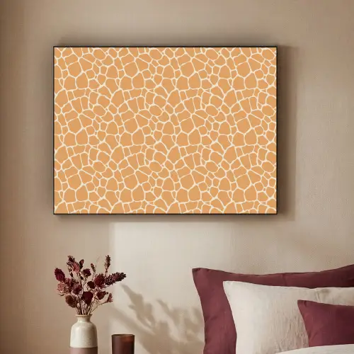 Giraf - Oranje - Patroon Textielframe zwart klein 947 -sfeer1