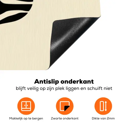 Beige - Lijnen - Golvend -  Abstract Inductie beschermer vinyl 3mm klein -zzzzzzz-td-onderkant