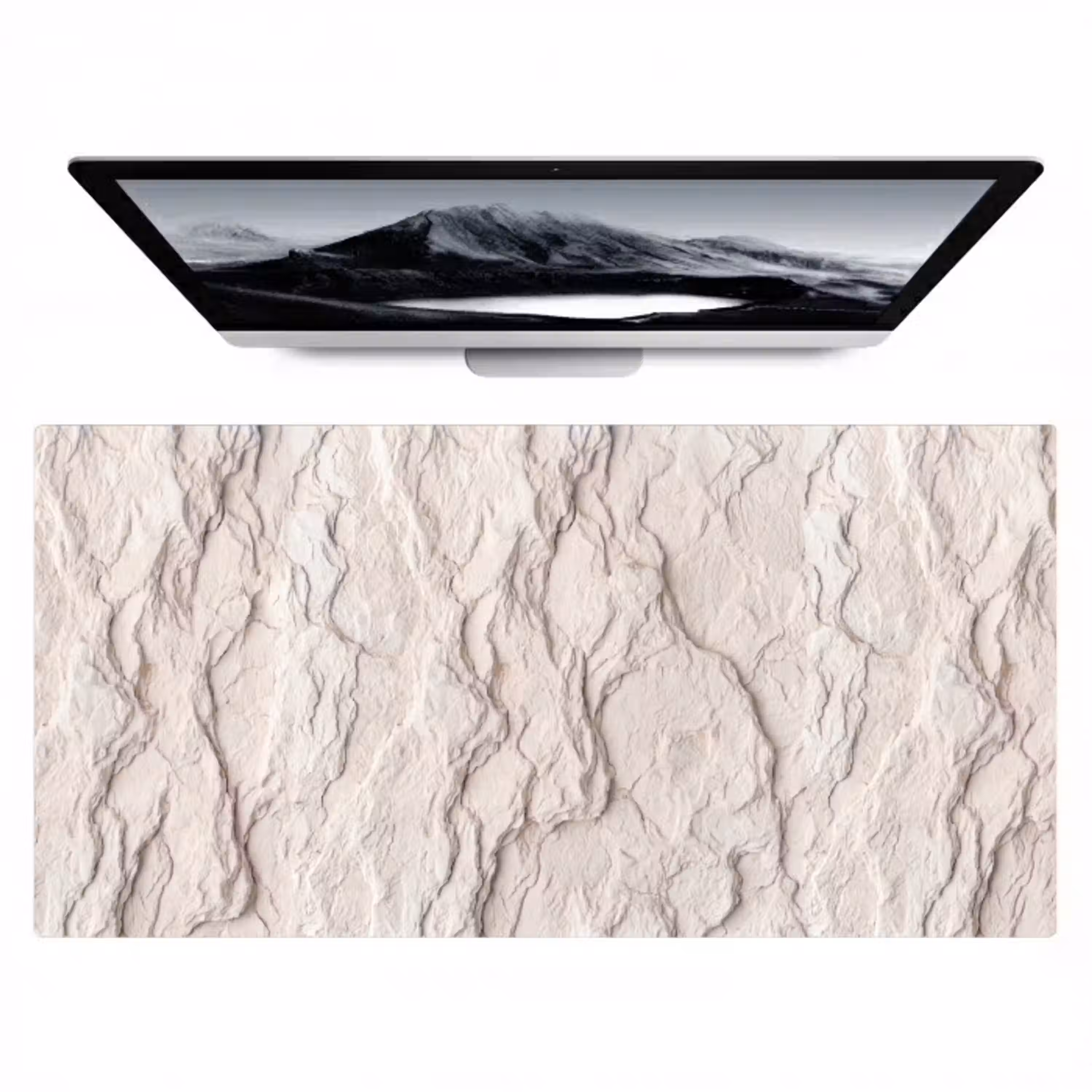 Rots - Structuur - Natuur - Beige - Abstract Muismat XXL klein -zzz3d