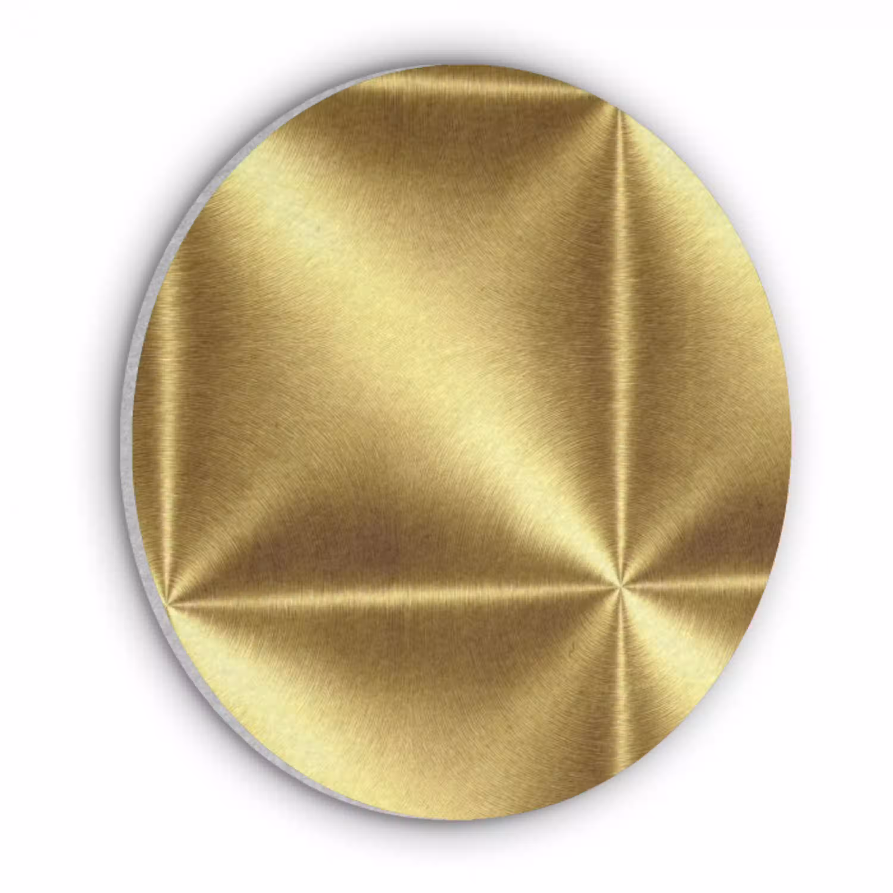 Textuur - Geborsteld Goud - Industrieel - Metallic Akoestische PET Vilt - Rond klein 838 -3d
