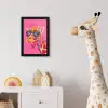 Giraf - Roze - Bril - Sjaal fotolijst zwart zonder passe partout klein -usfeer4_kinderkamer