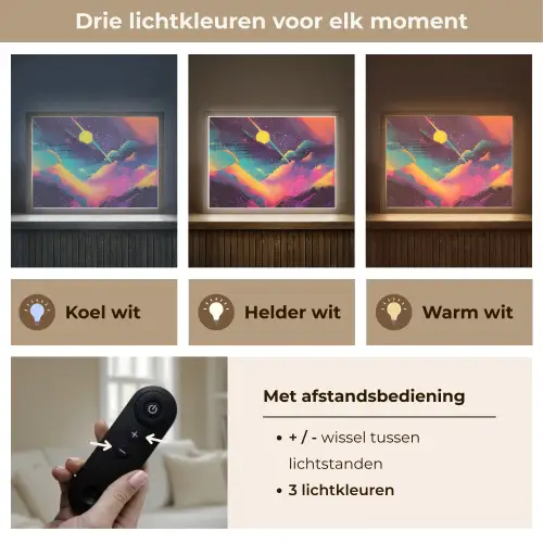 Sterren - Bergen - Kleurrijk Light Box met batterij (Wandlamp) middel -USP_lichtkleurNL