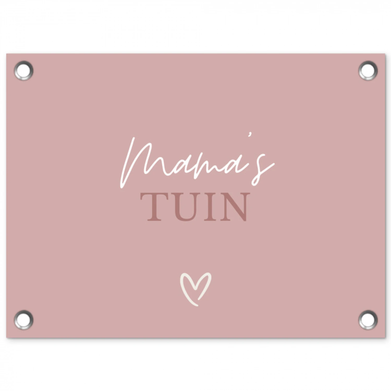 Mama's Tuin met Hart tuinposter los doek klein -3d