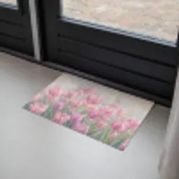 Tulpen - Veld - Lente - Roze Deurmat klein -sfeer2