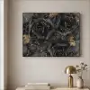 Rozen - Zwart - Bloemen - Goud Textielframe zwart klein -sfeer2