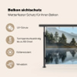 Meer - Mist - Bergen - Landschap Balkonbeschermer Duitsland klein -specs