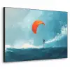 Kitesurfer - Oranje - Zee - Lucht Textielframe zwart klein -3d