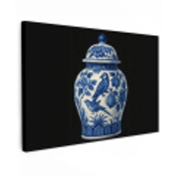 Pot - Delfts Blauw - Bloemen Tuinposter op houten frame 2 cm dik klein -3d