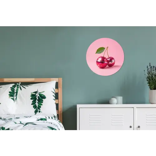 Disco - Kersen - Roze Wandcirkel aluminium klein -slaapkamer