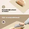 Schaap - Beige - Bloemen Inductie beschemer met haakjes middel -ky-schoon-nl