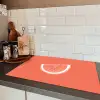 Watermeloen - Lijnen - Koraalrood Inductie beschermer vinyl 3mm klein -sfeer3