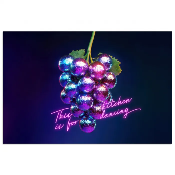 Quote - Neon - Disco - Druiven poster papier klein -3d