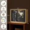 Vrouw - Goud - Portret - Modern - Zwart - Abstract Light Box met batterij (Wandlamp) middel -USP_websiteoverzichtNL