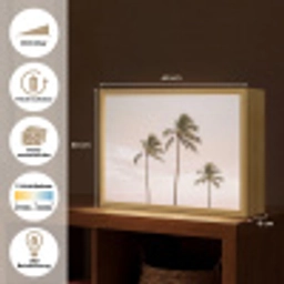 Palmbomen - Zonsondergang - Roze Light Box met batterij (Wandlamp) middel -USP_websiteoverzichtDE