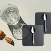 Zilver - Metaal - Lepel onderzetter kurk middel -sfeer4