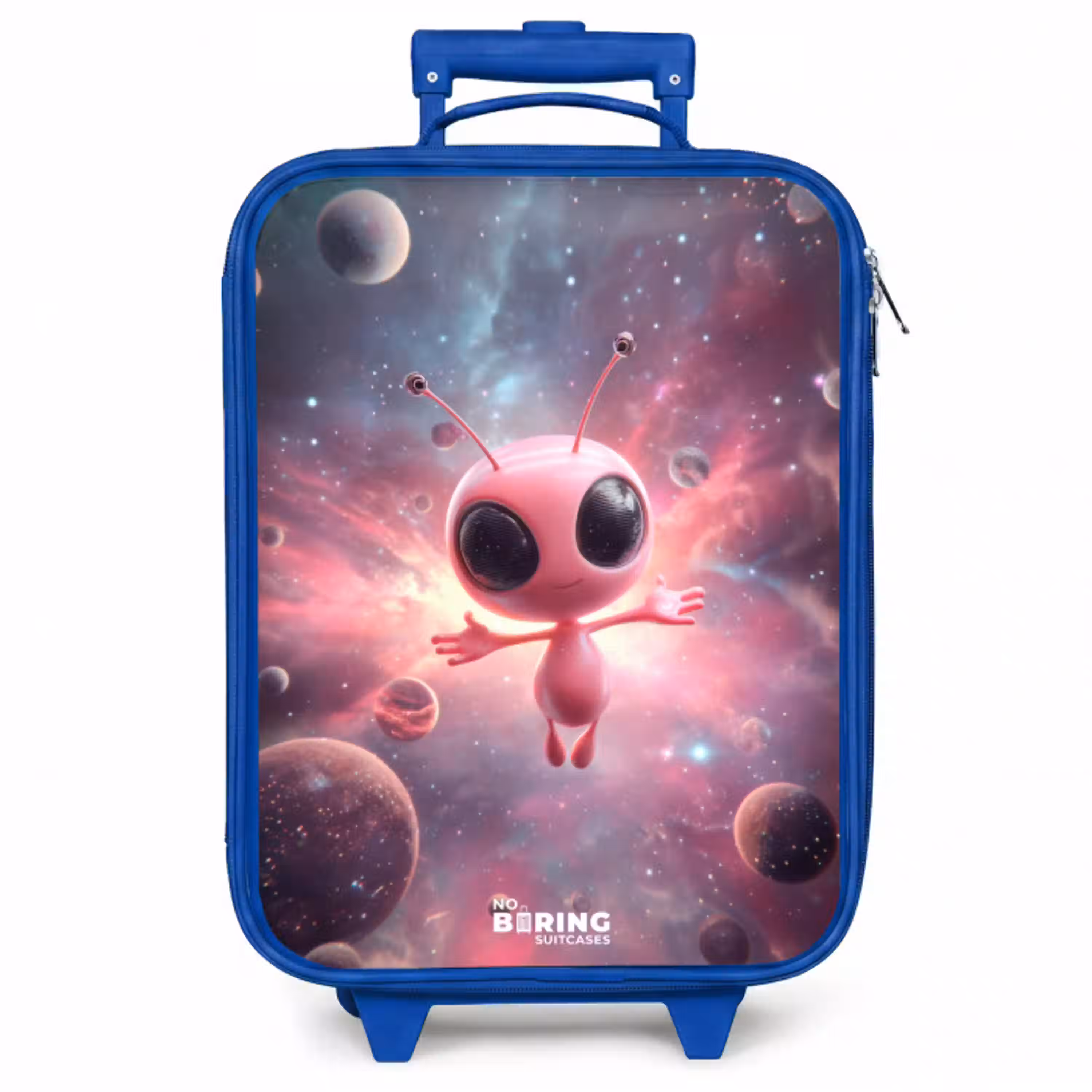 Roze Alien in Sterrennevel Kinderkoffer - Blauw klein -zzz_website3d