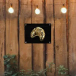 Croissant - Brood - Goud - Zwart tuinposter los doek klein -sfeer1