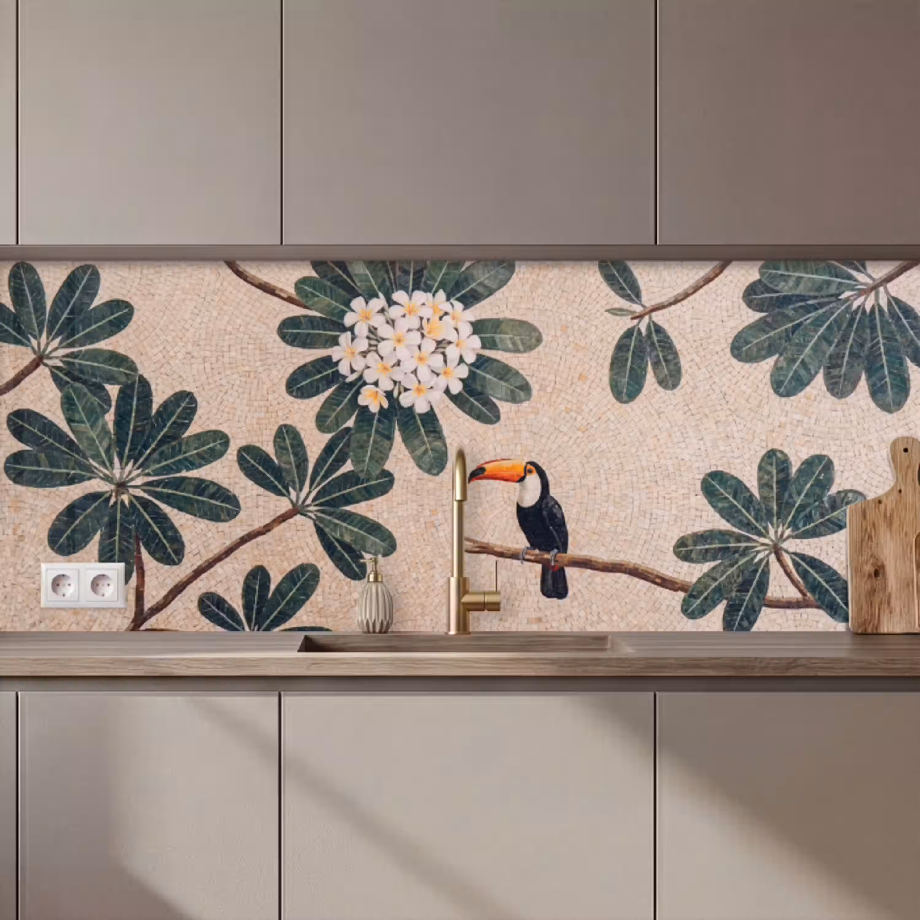 Vogel - Mozaïek - Tropisch - Natuur - Kleurrijk keuken achterwand 2 middel zz_3dshopping