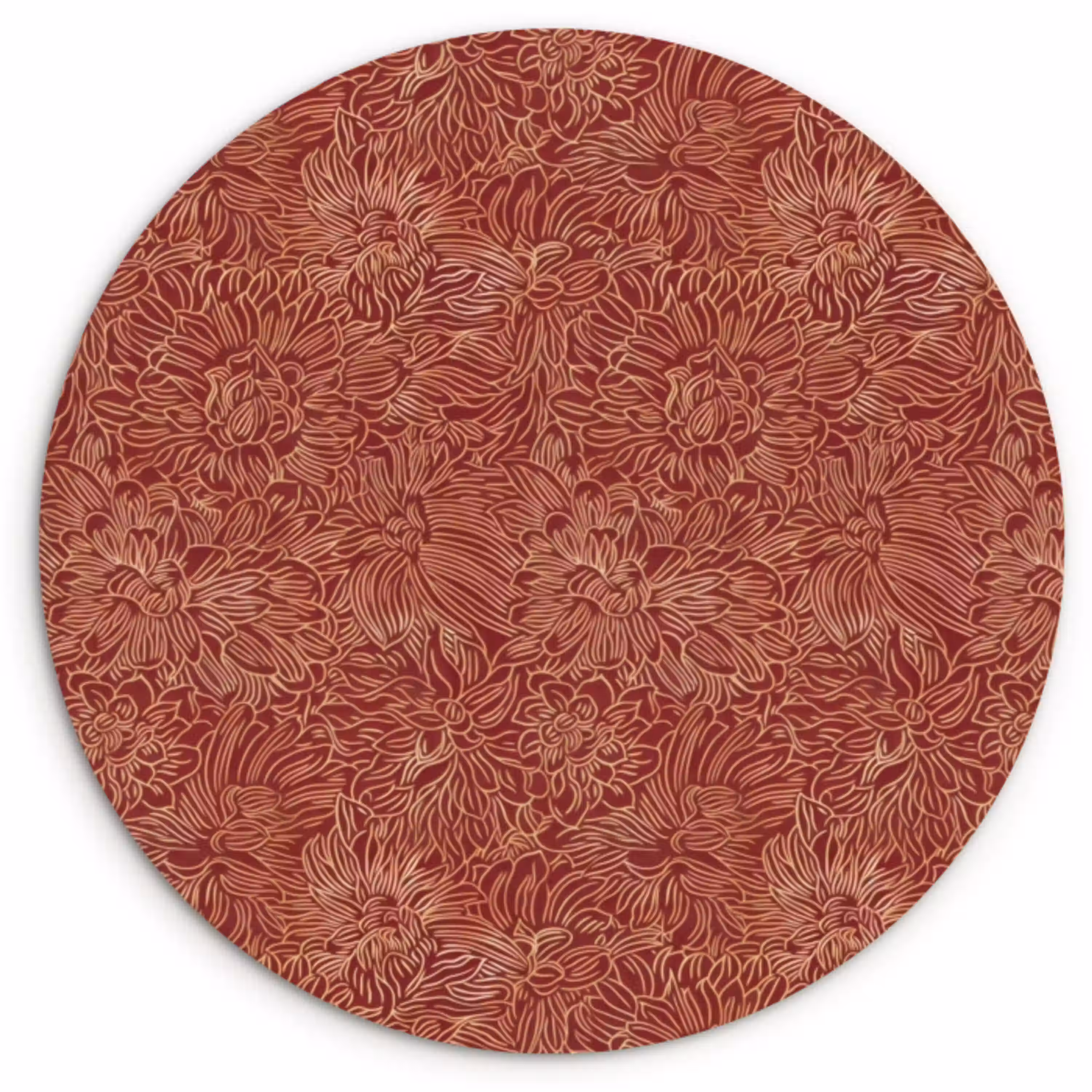 Bloemen - Motief - Rood Wandcirkel kunststof plaat 5mm dik klein 188 -3d