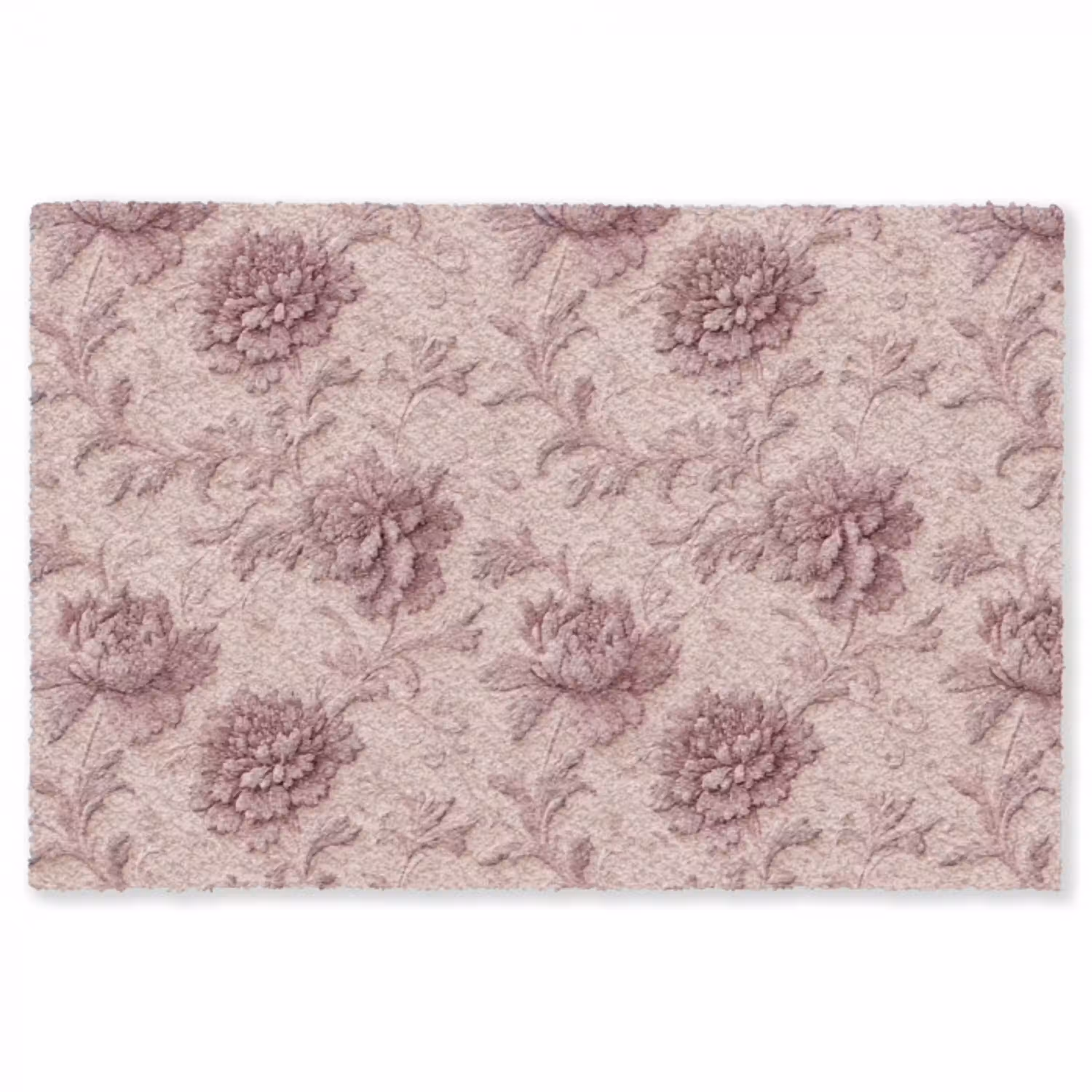 Reliëf - Pioenrozen - Roze Vloerkleed Rechthoek klein 1091 -3d