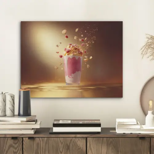 Framboos - Smoothie - Drinken - Roze PET vilt klein -sfeer1