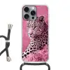 Panter - Luxe - Roze Hoesje iPhone 16 Pro Max met koord klein -3d