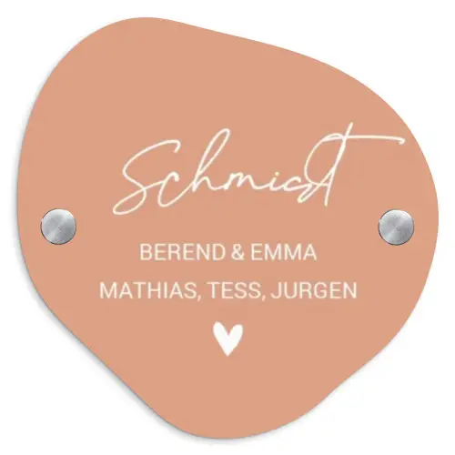 Zalmroze - Sierlijk Naambord Organisch middel -3d