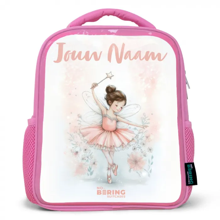 Ballerina - Elf - Fee Kinderrugzak - Roze middel -3d