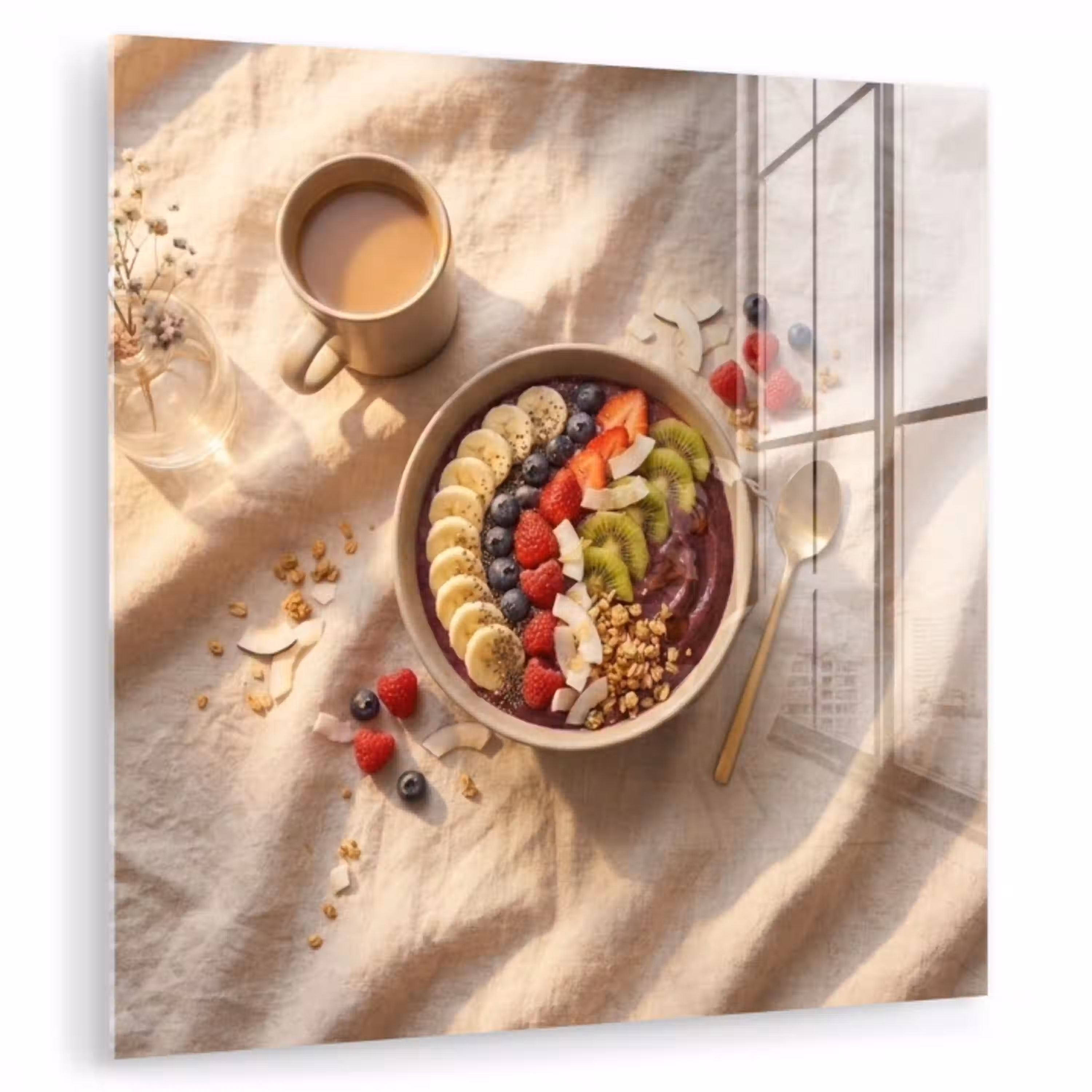 Eten - Ontbijtkom - Fruit - Gezond - Kleurrijk plexiglas 5mm klein -zzzproduct_nieuw
