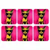 Kat - Art - Zonnebril - Roze onderzetter kurk middel -3d