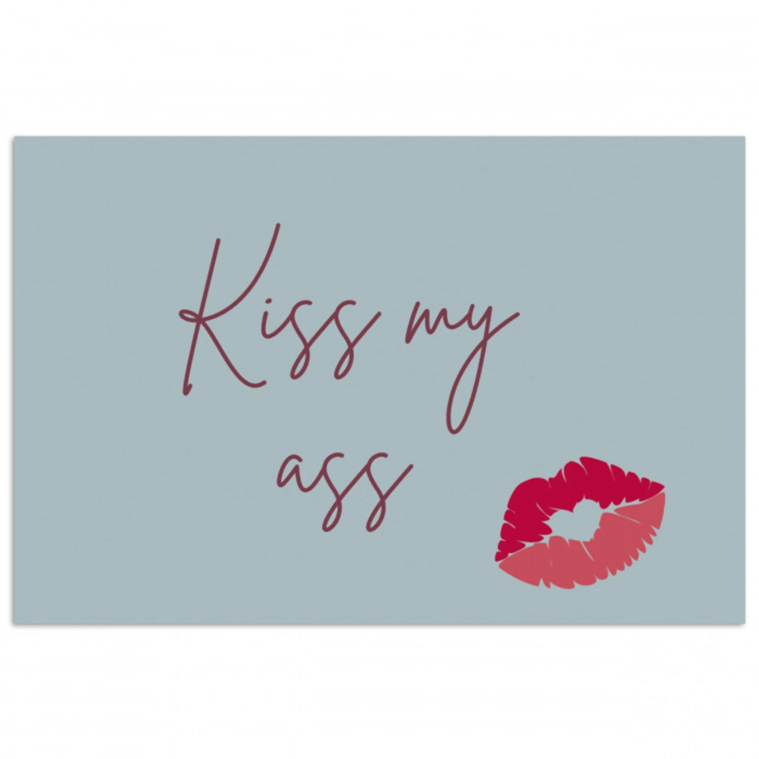 Kiss my ass - Lip - Blauw poster papier klein -3d