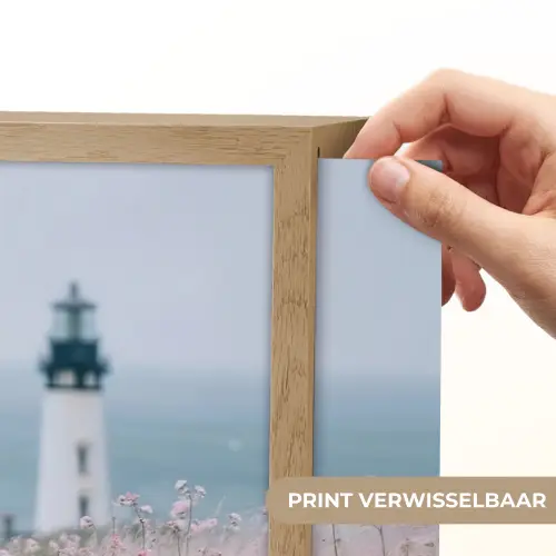 Vuurtoren - Klif - Zee - Bloemen Light Box met batterij (Wandlamp) middel -USP_websiteprintNL