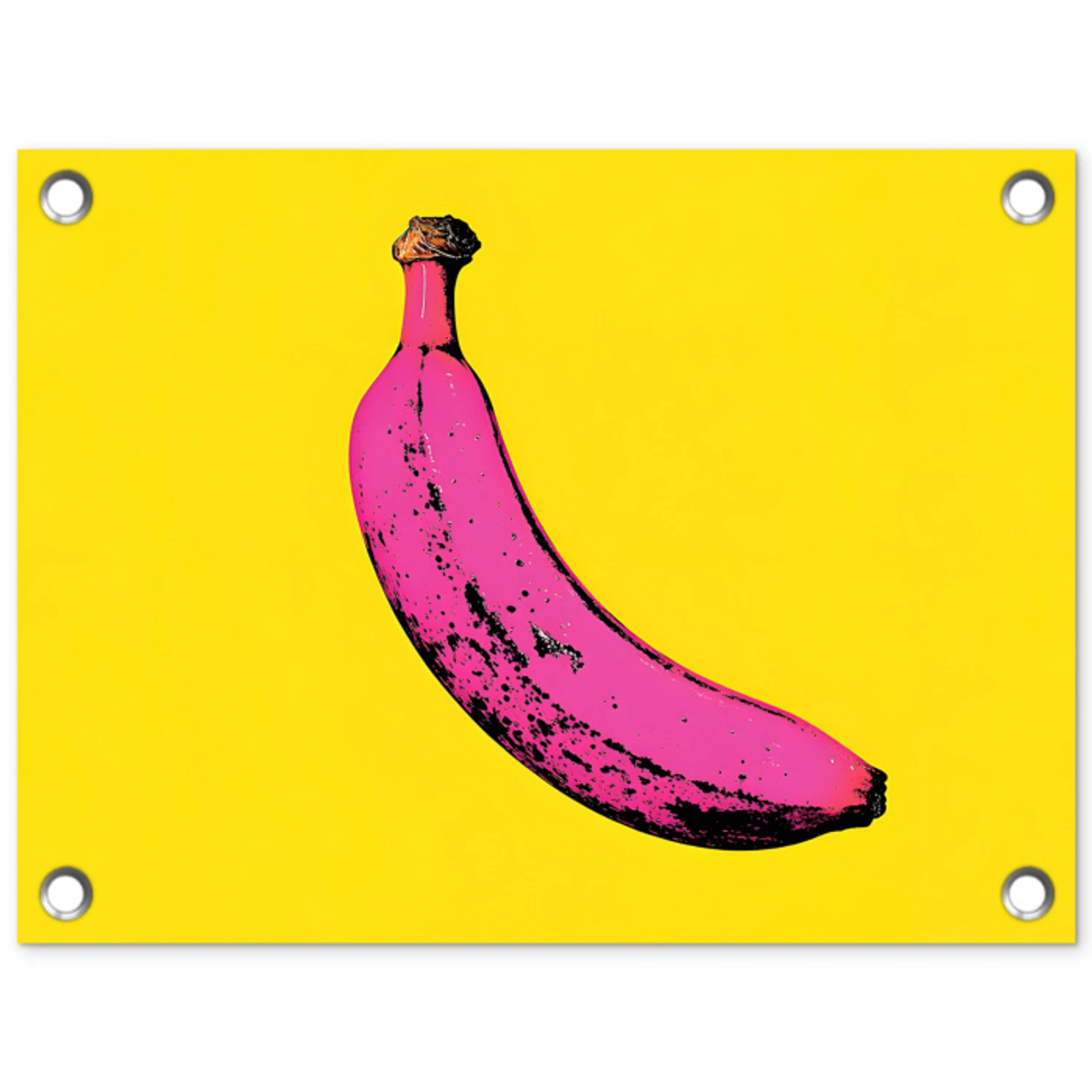 Banaan - Grafisch - Geel tuinposter los doek klein -3d
