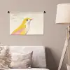Vogel - Minimalistisch - Geel Wandkleed katoen klein -sfeer4