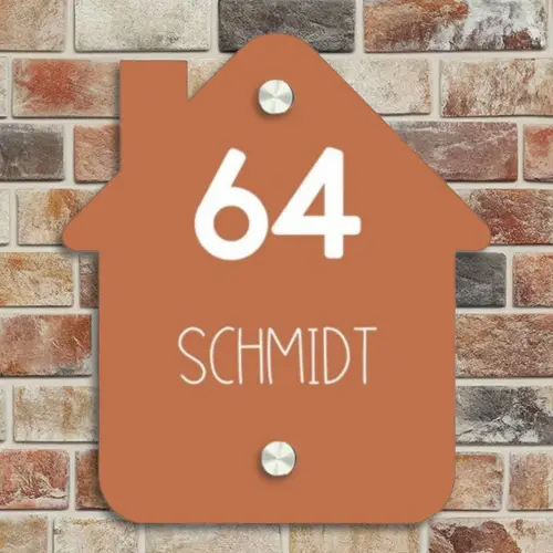 Terracotta - Modern Naambord Huisje klein -sfeer6