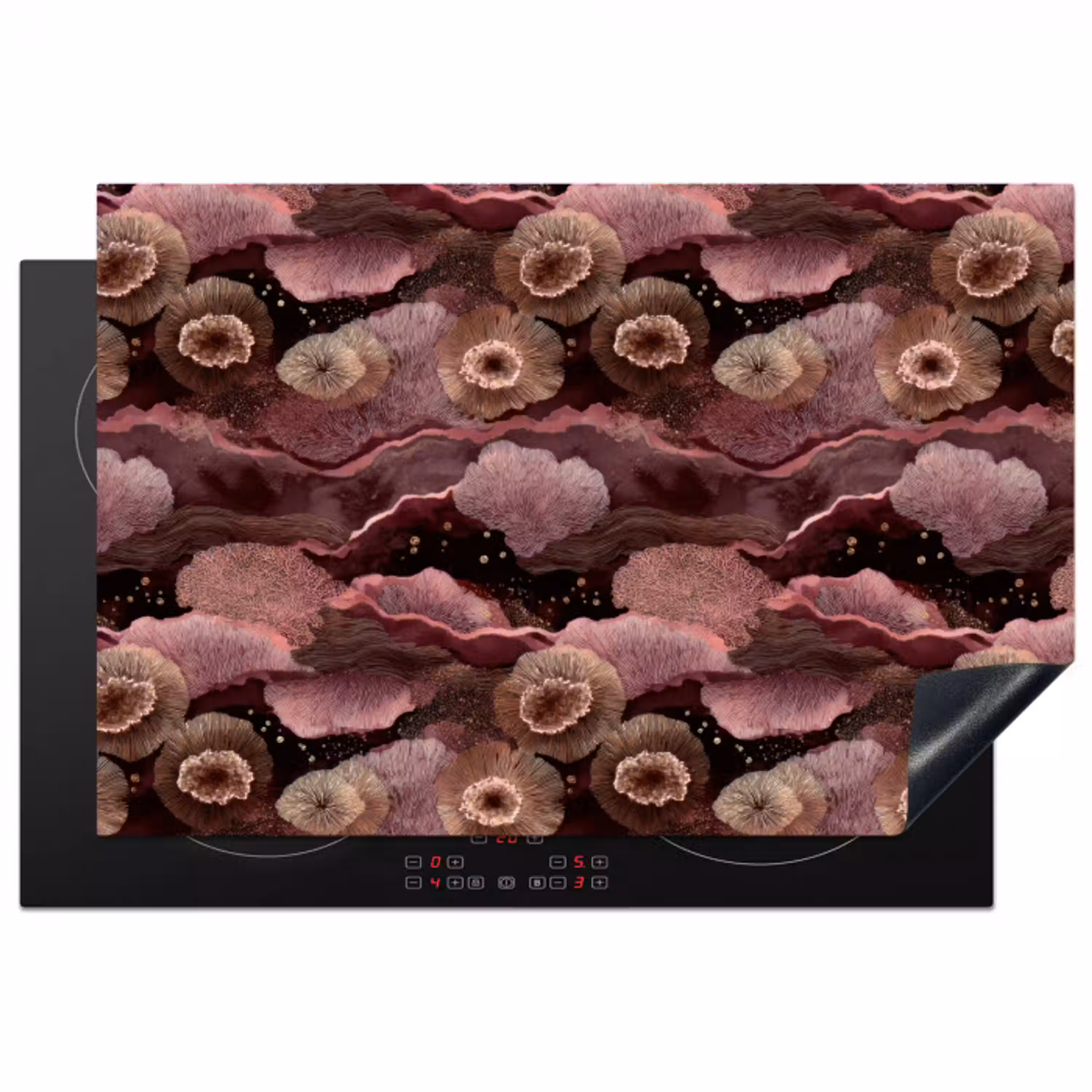 Koraal - Organisch - Roze Inductie beschermer vinyl 3mm klein 276 -3d