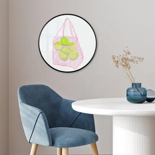 Netzakje - Roze - Illustratie - Limoenen Fotolijst rond zonder passe partout klein -sfeer2