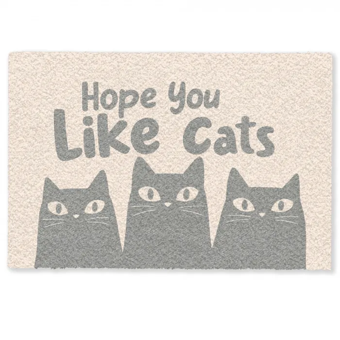 Katten - Quote - Grijs - Beige Deurmat klein -zkaufland3d