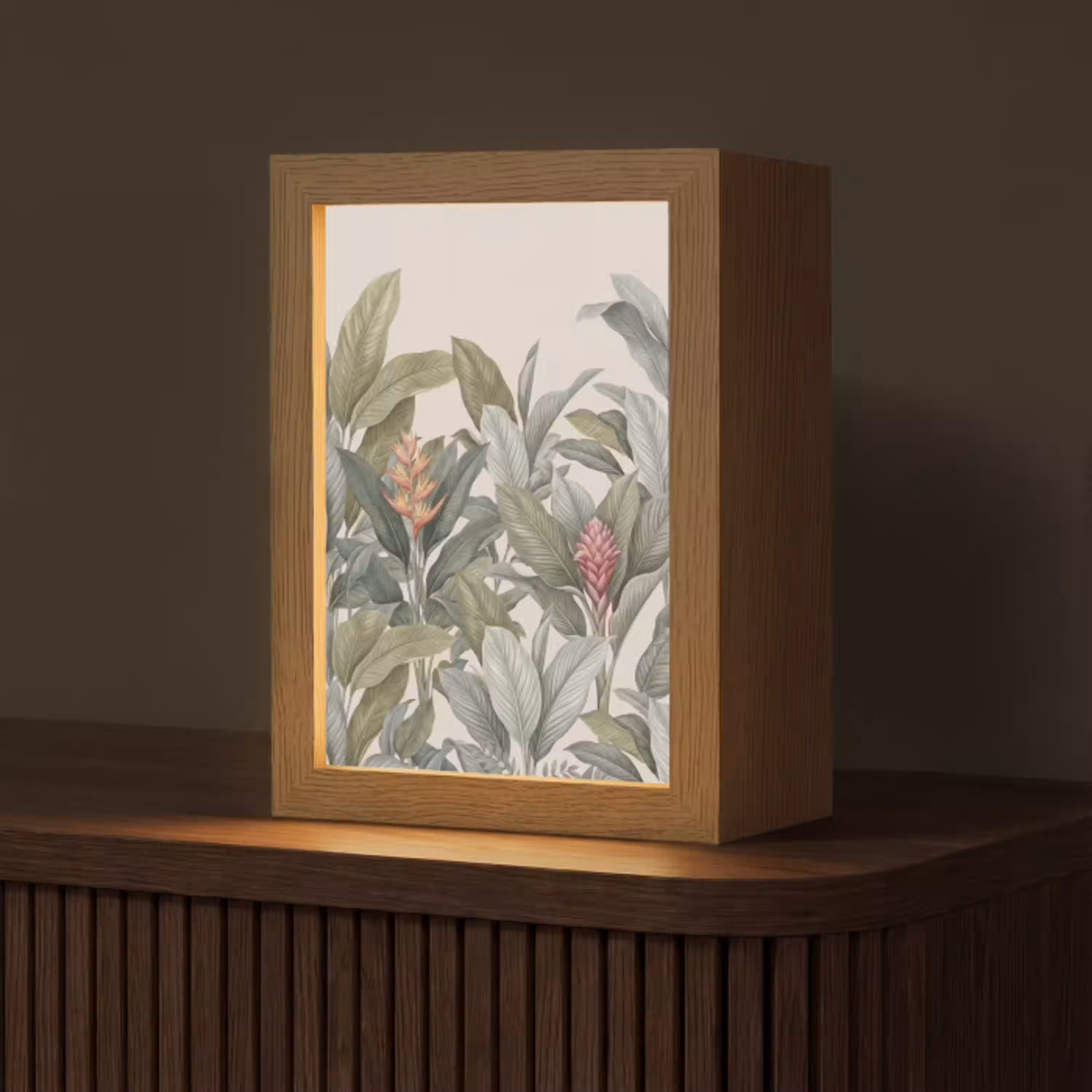 Tropisch - Planten - Modern - Groen Light Box met kabel (Tafellamp) klein -z3d_website