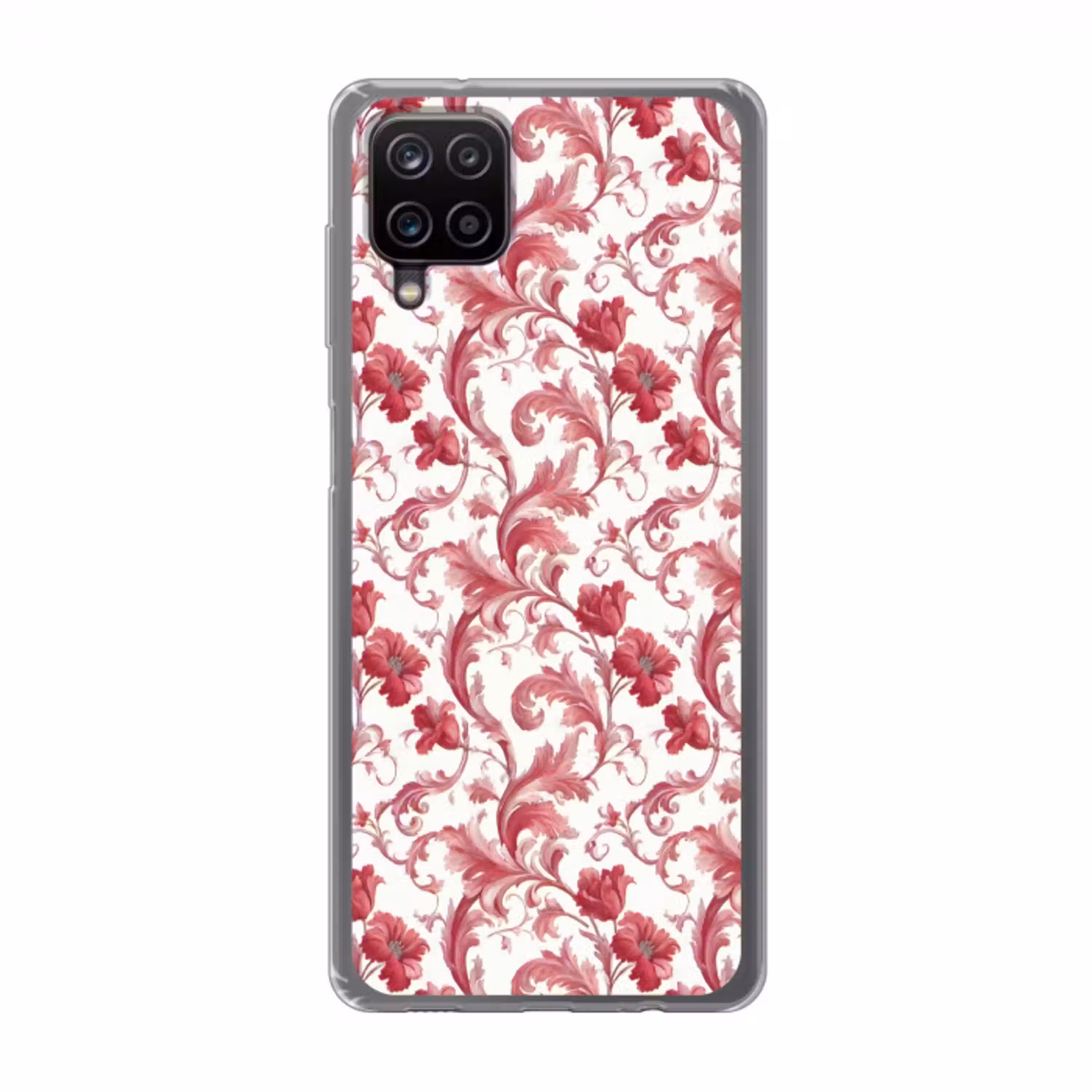 Barok - Patroon - Rood Telefoonhoesje Samsung Galaxy A12 klein 372 -3d