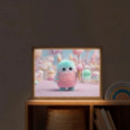 Monster - Pastel - Roze - Snoep Light Box met batterij (Wandlamp kind) middel -sfeer1_kind