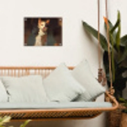 Kat - Geschilderd - Artistiek - Wit tuinposter los doek klein -sfeer7