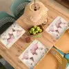 Wereldkaart - Roze - Bloemen Placemat vinyl groot -zzsfeer5_Kitchenyeah-website