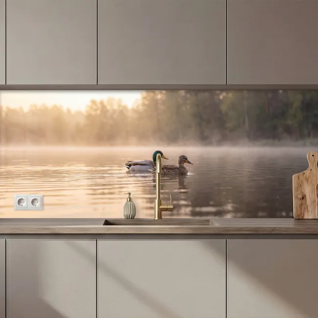 Keuken achterwand - Eenden - Water - Mist - Natuur