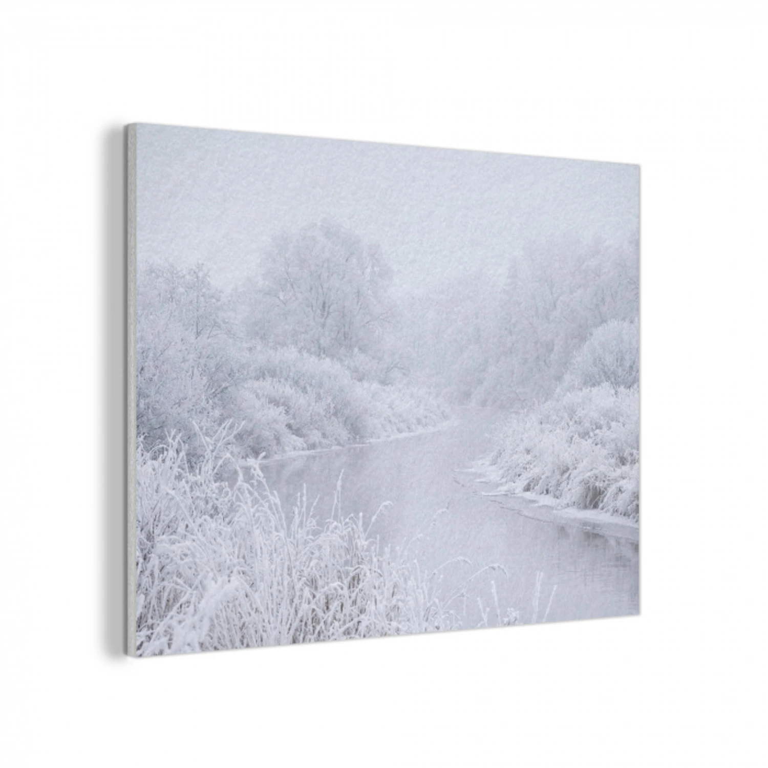 Rivier - Sneeuw - Bos - Winter - Schilderachtig PET vilt klein -3d