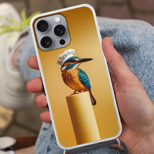 Ijsvogel - Pilaar - Koksmuts - Vogel Hoesje iPhone 16 Pro Max met koord klein -sfeer3